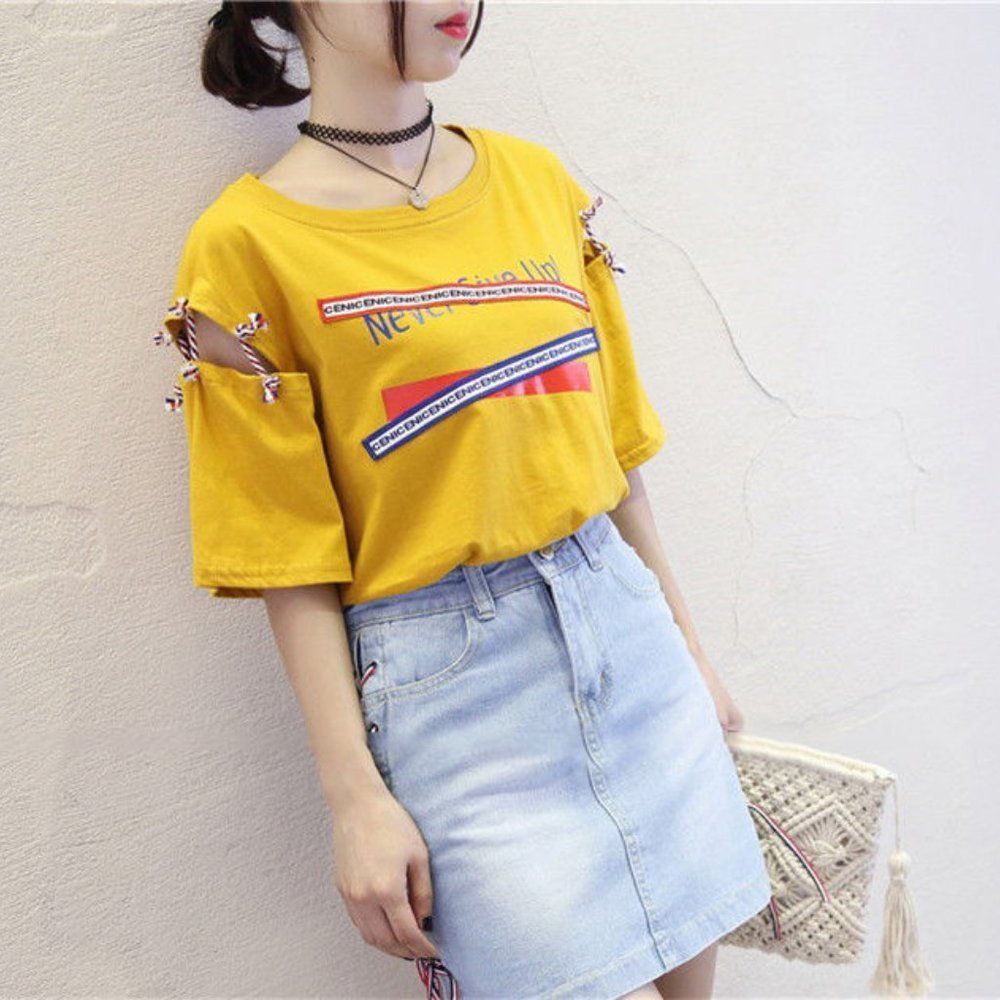 Cutout-Sleeve T-Shirt